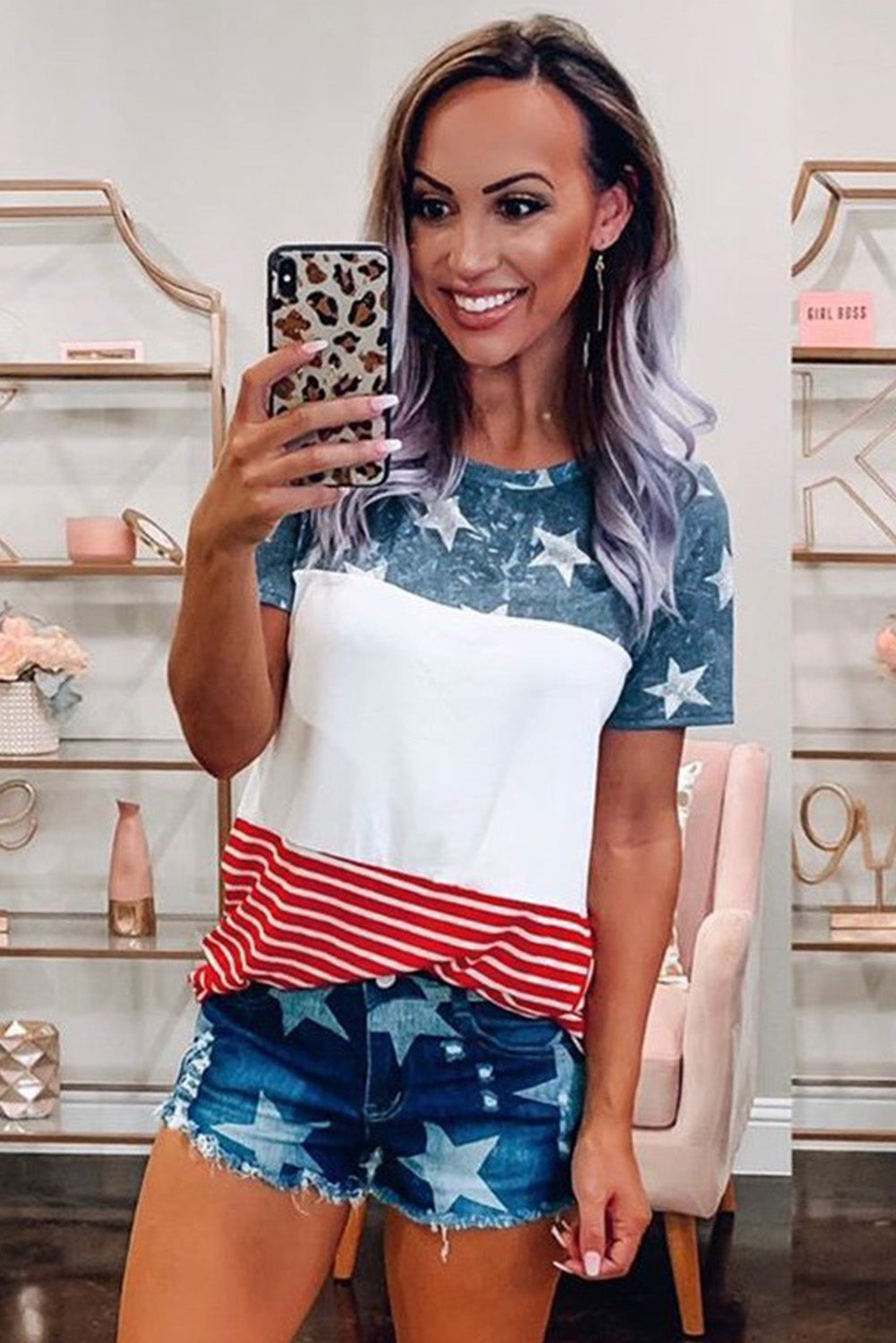 The US Stars and Stripes Inspired Top