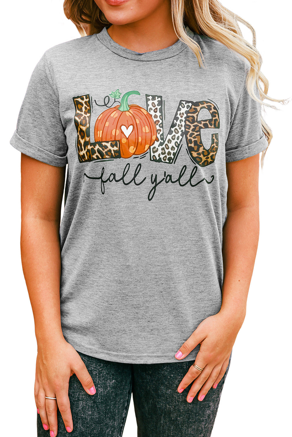 Love Fall Y'all Pumkin Leopard T Shirt