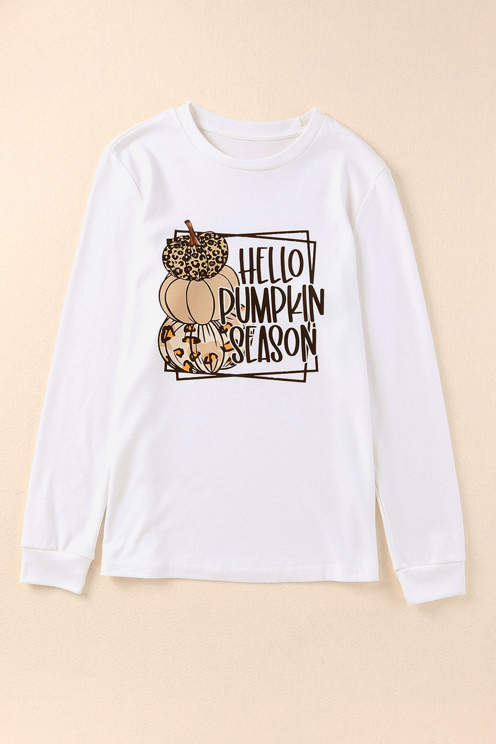 HELLO PUMPKIN SEASON Graphic Print Long Sleeve Top