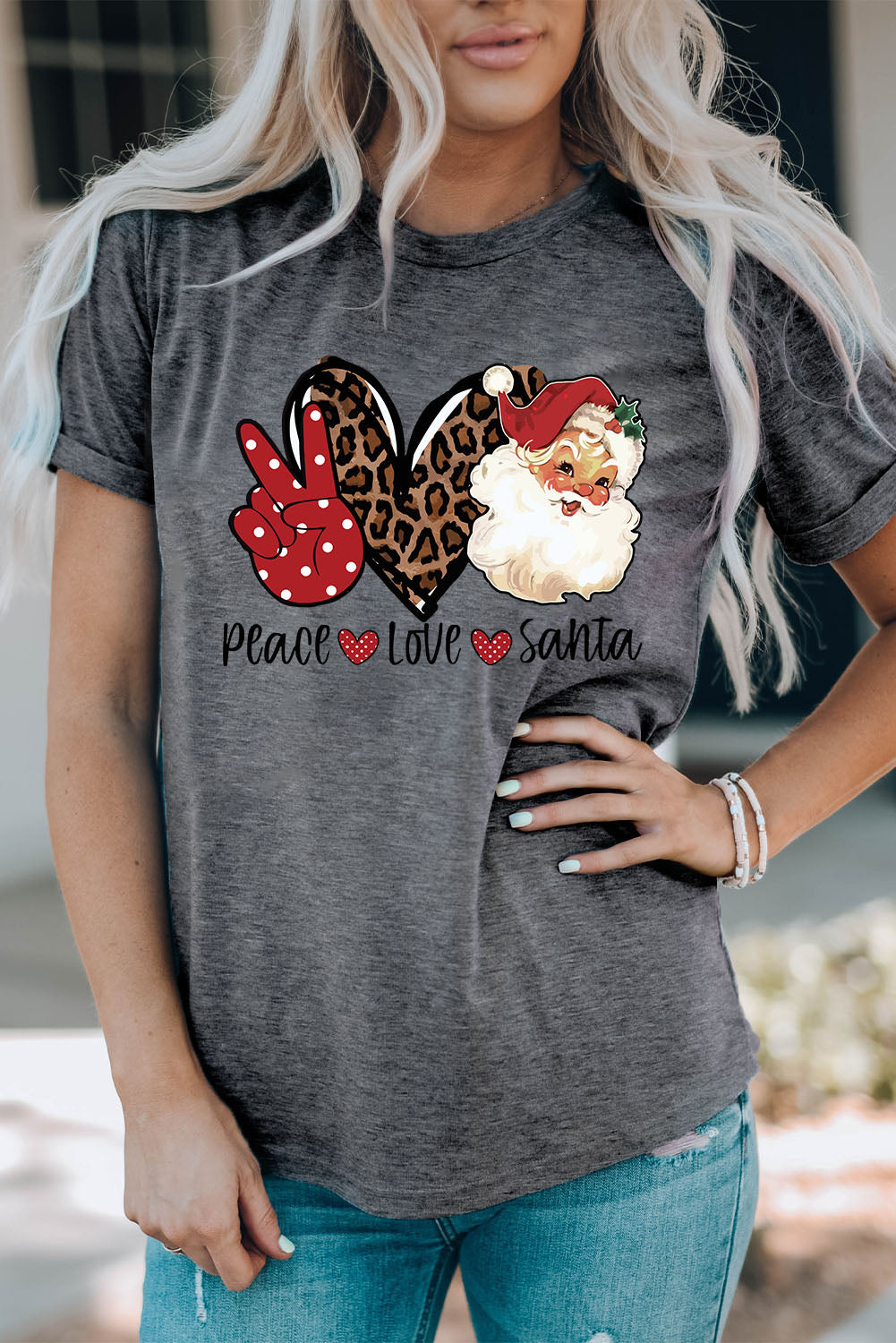 Peace Love Santa Graphic Tee