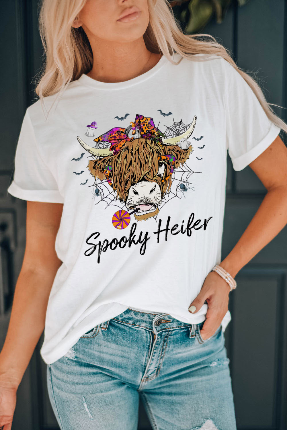 Spooky Heifer Halloween Vibe Graphic Tee