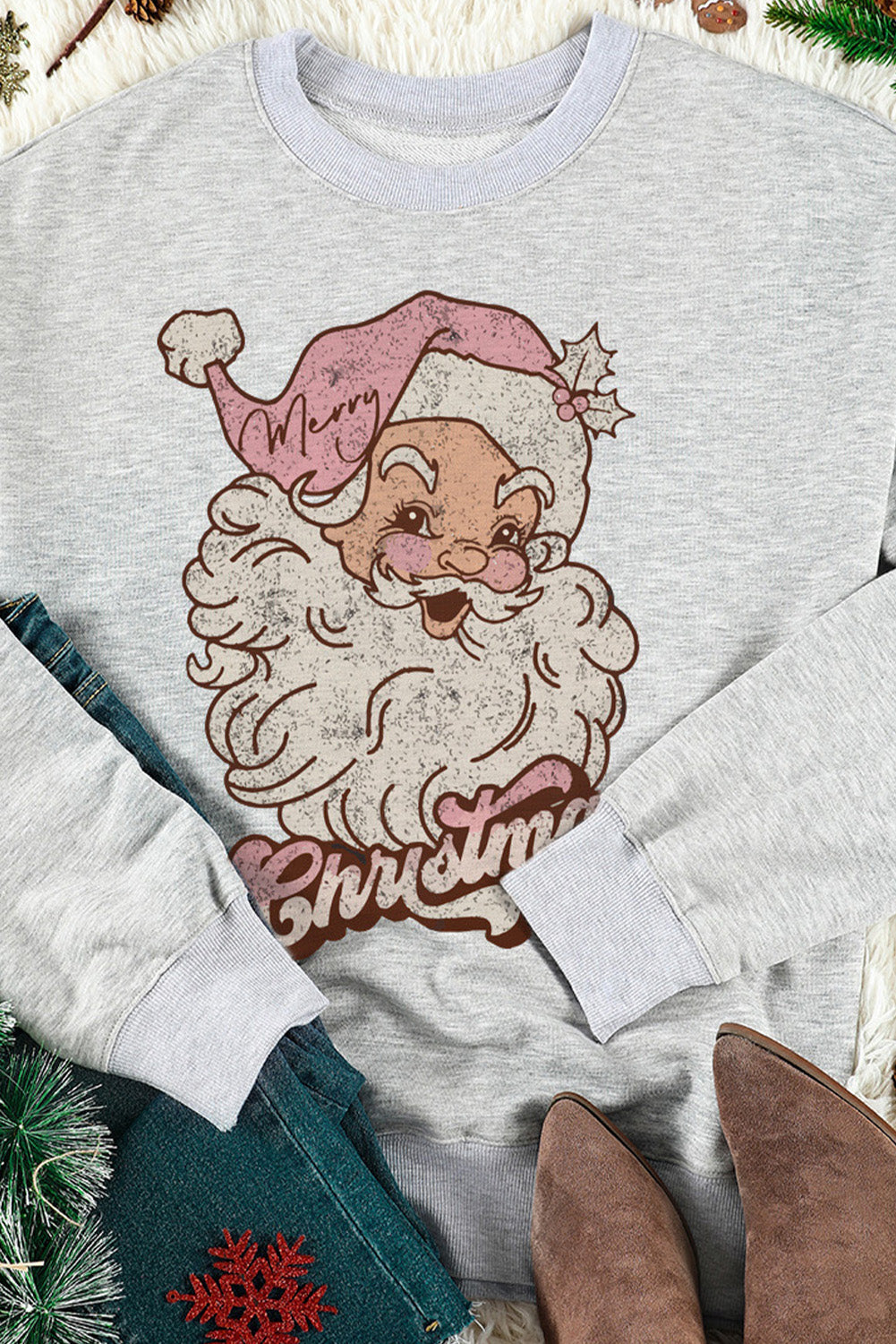 Christmas Santa Clause Graphic Sweatshirt