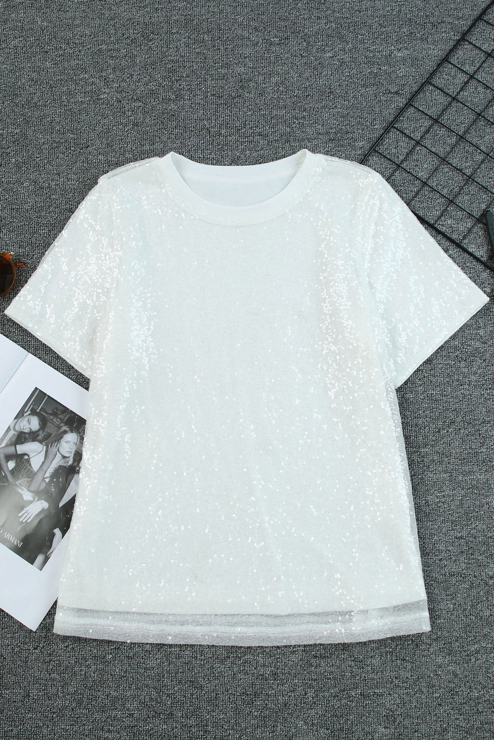 Sequin Casual Short Sleeve T Shirt