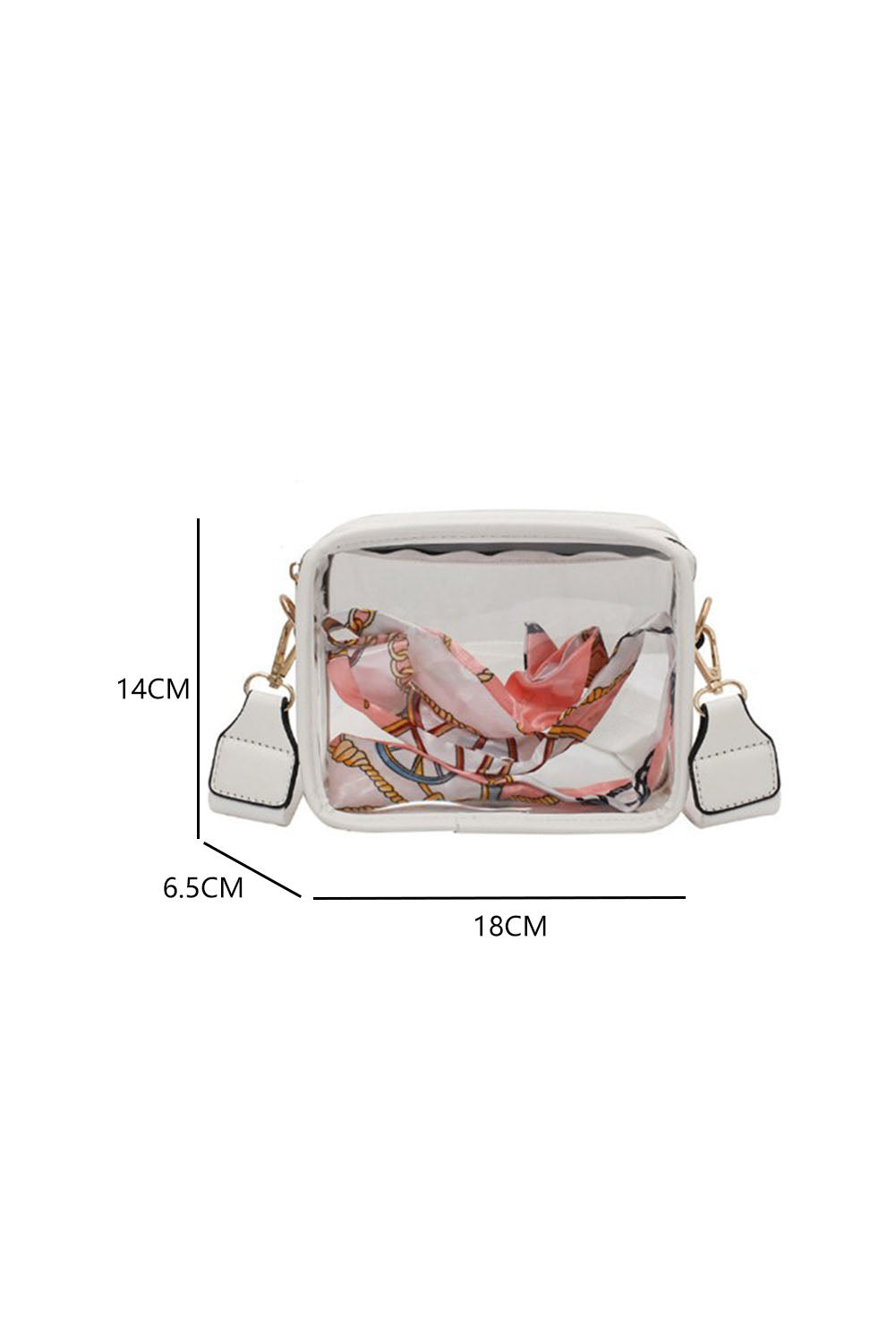 Clear PVC Leather Strap Crossbody Bag