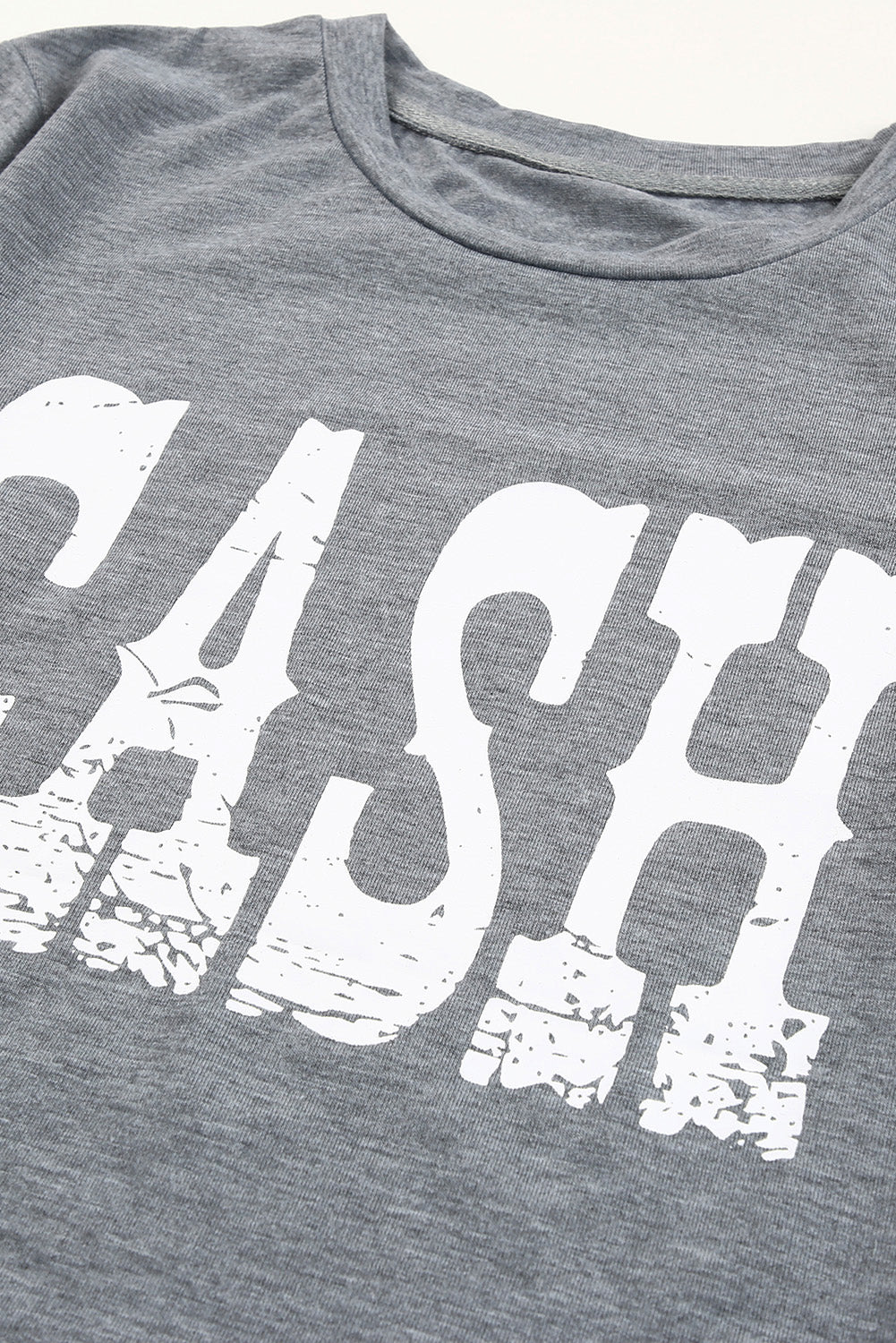 CASH Letter Print Short Sleeve T Shirt