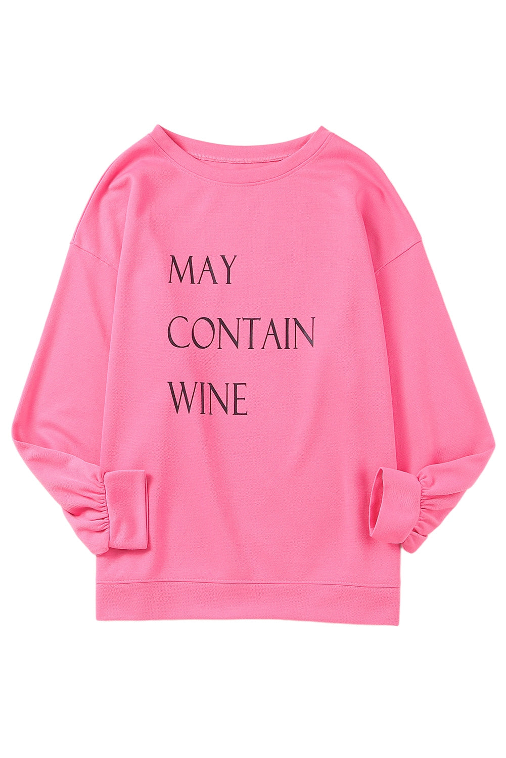 May Contain Wine Crew Neck Plus Size Sweatshirt