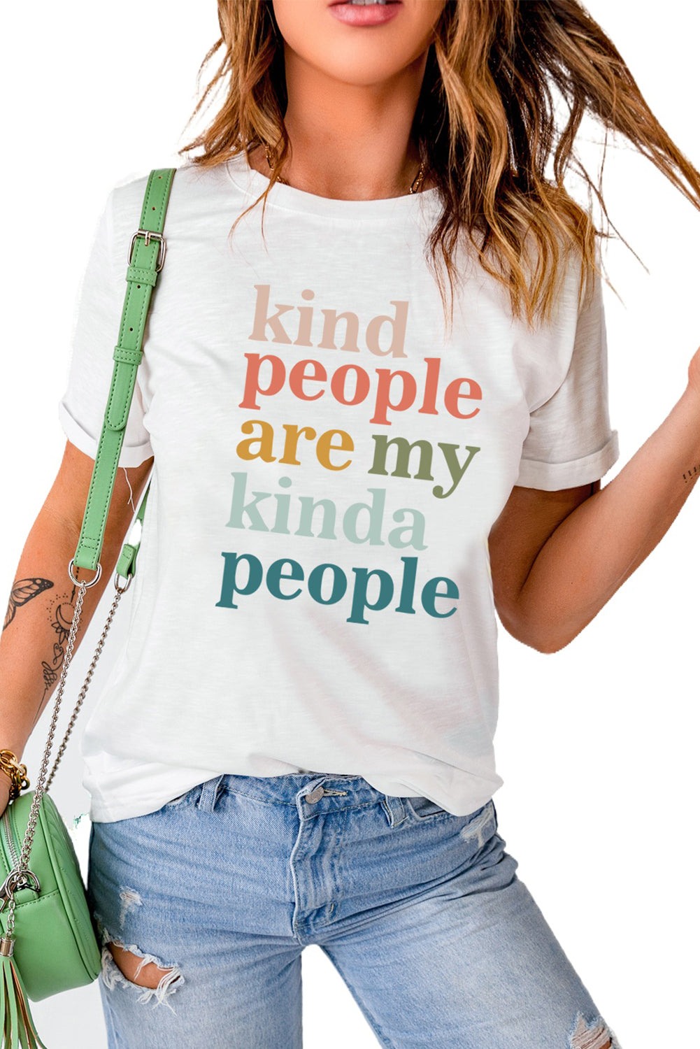 Kind People Are My Kinda People Crew Neck T Shirt