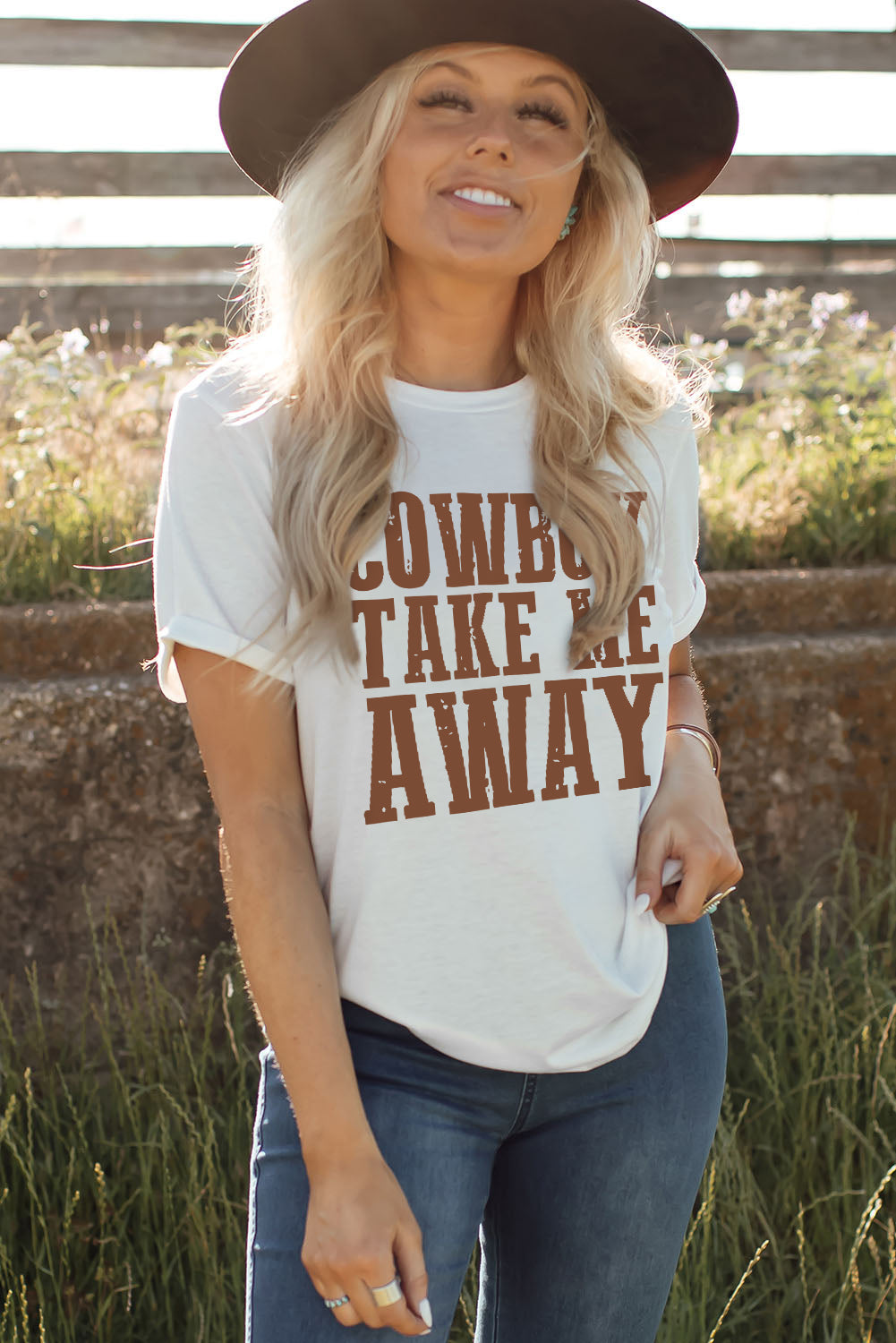 COWBOY TAKE ME AWAY Crew Neck T Shirt