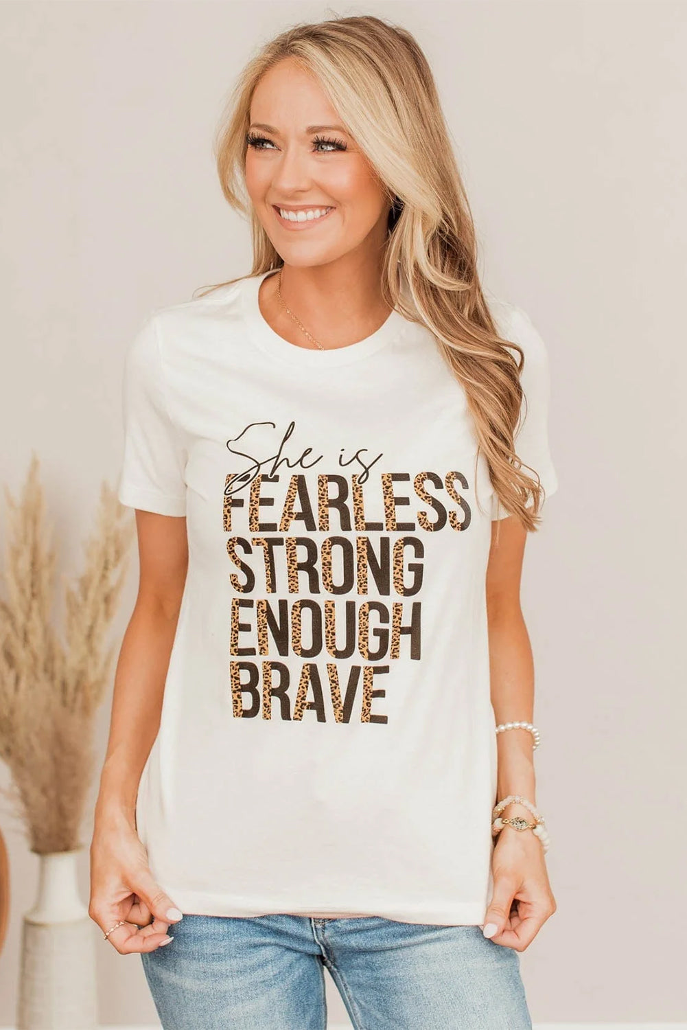 She is FEARLESS STRONG ENOUGH BRAVE Graphic Tee