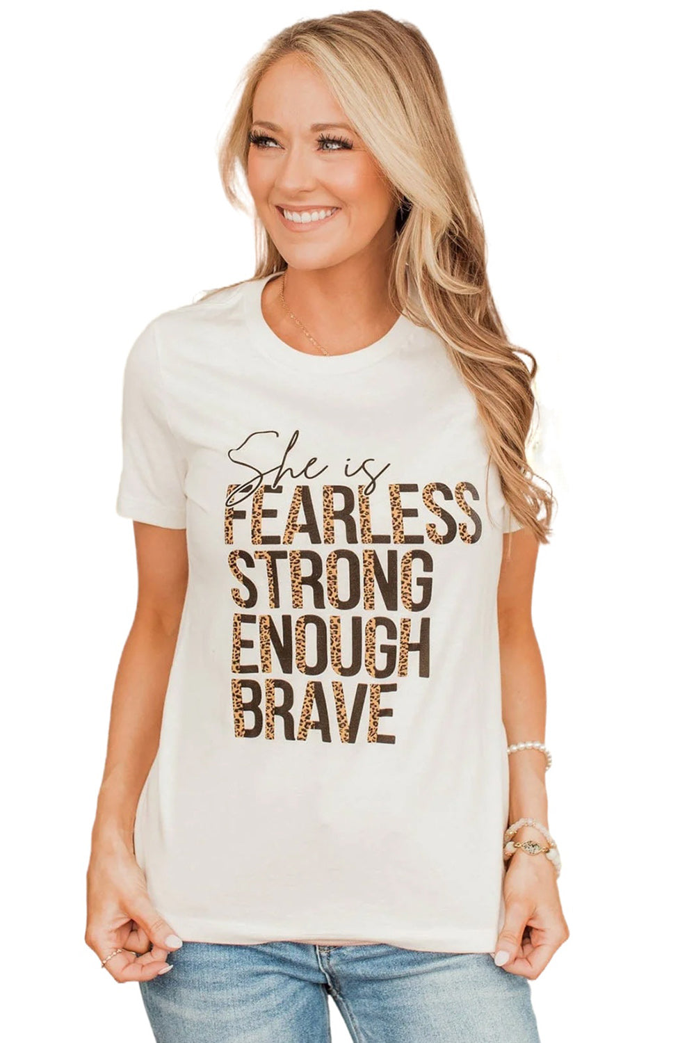 She is FEARLESS STRONG ENOUGH BRAVE Graphic Tee