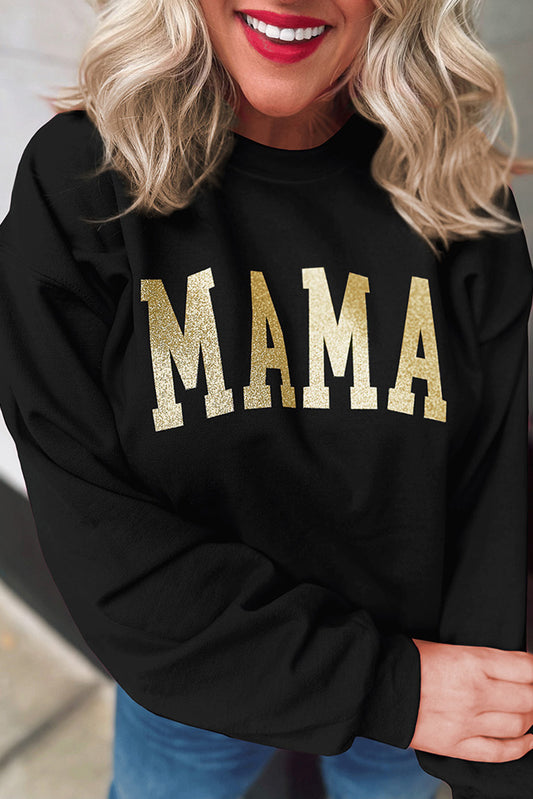Glitter MAMA Graphic Pullover Sweatshirt