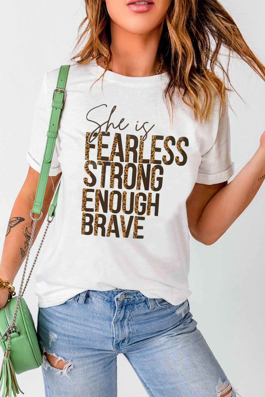 She is FEARLESS STRONG ENOUGH BRAVE Graphic Tee